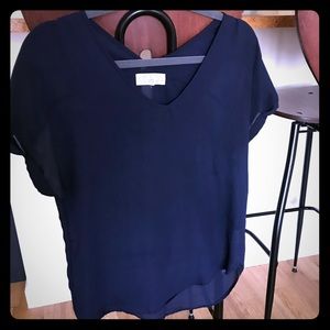 Navy sheer top
